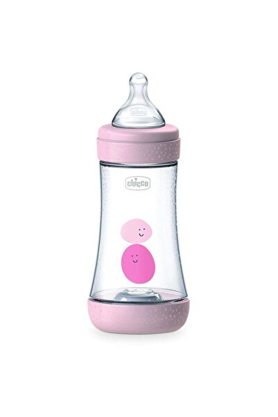 Chicco Πλαστικό Μπιμπερό P5 Ροζ 240ml με Θηλή Σιλικόνης 2μ+ (20223-10)