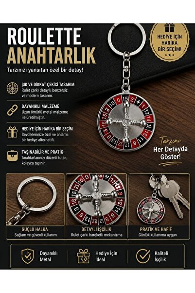 ASYA GIFTS Metal Roulette Keychain