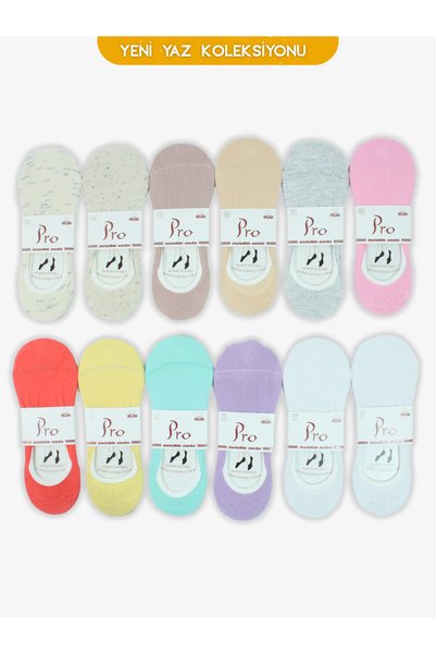 PRO Plain Combed Cotton Summer Cotton Comfortable Women's Socks 12-Pack
