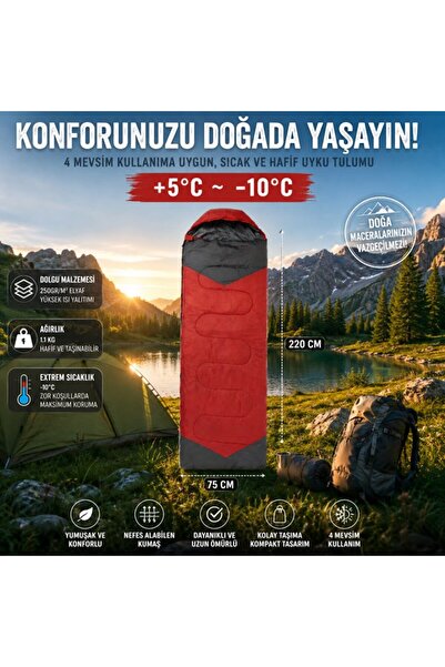 Begin Power 4 Season Sleeping Bag +5 ° C -10 ° C Camping Sleeping Bag Breatha...