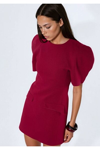 MOODAY Zippered Crepe Mini Dress with Pockets