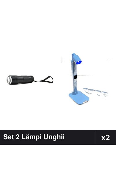 NAİLS Set 2 Lămpi UV/LED Manichiură 12W + Lanternă cu Ștampile Silicon
