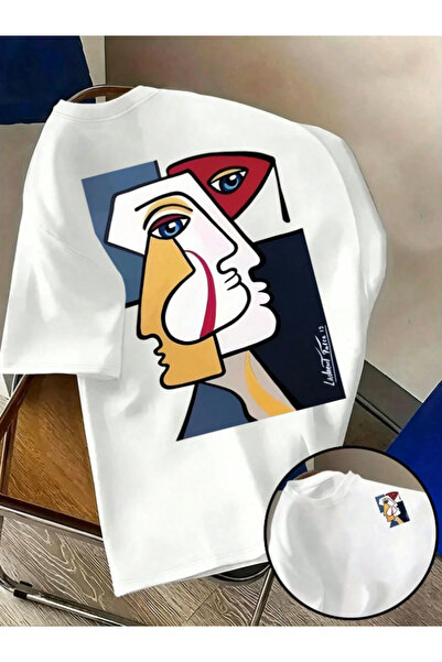 Revasser Unisex majica za muškarce/žene, šarena, prilagođena, široka, s okrug...