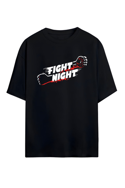 STİL-X Μπλουζάκι Fight Night με στάμπα, Unisex, 100% βαμβακερό, Oversize