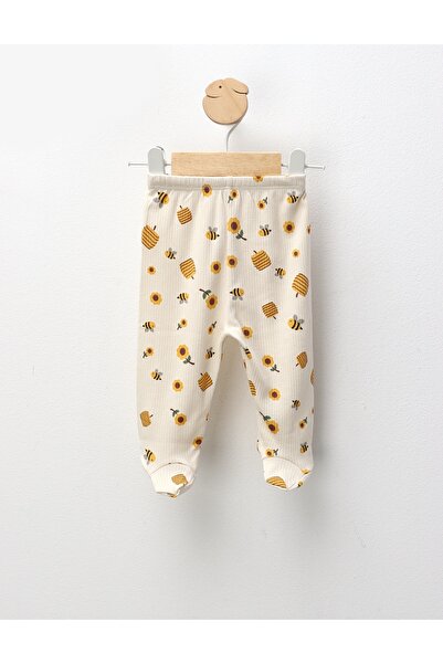 MiniKids Pantaloni cu botosei Ace Trase, Albinute, crem