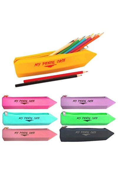 Generic Brand Silicone Pen Bag 1208 Pen-Shaped Single Compartment 7 Colors