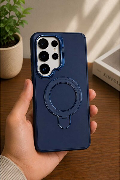 Case SAMSUNG S25 ULTRA Lacivert Standlı Kılıf