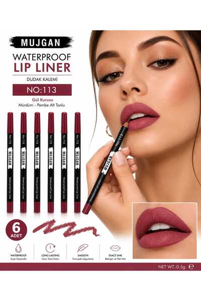 MUJGAN Set No. 113 (Set of 6) Defined and Long-Lasting Lips Defined and Long-...