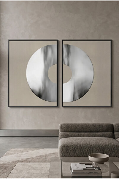 Jasmine Art Metallic Split Circle Islamic Wall Art | Framed Canvas Print with...