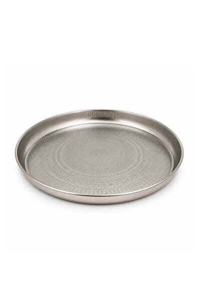 Ginza Engraved Silver Round Serving Tray 34 cm