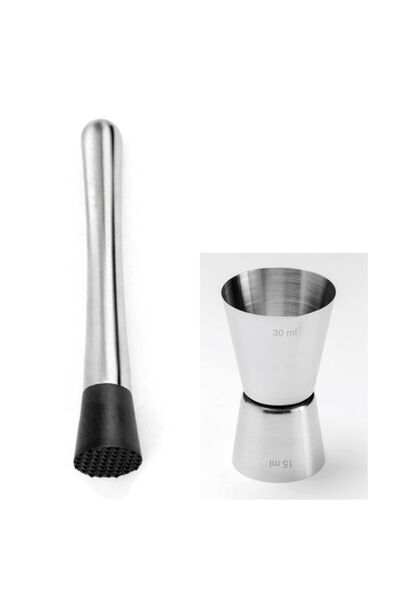 Premini Zicco Cocktail Scale and Muddler Set, Black, 15/30 Ml, Bartender Accessory