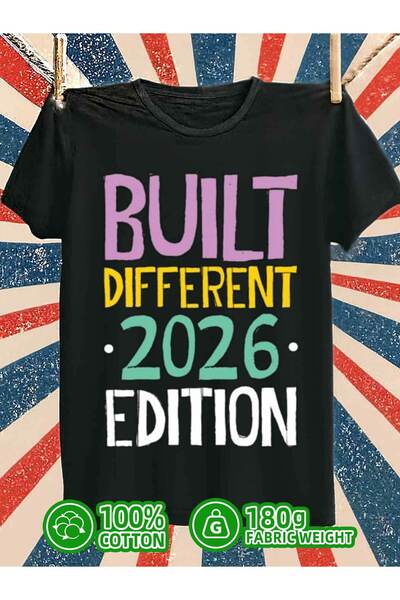 1001moda تي شيرت بطبعة رسومية مضحكة من إصدار 2026 من Built Different |   قميص...