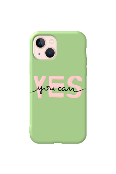 Other Apple iPhone 13 Yes you cam Light Green Colored Silicone TPU Θήκη