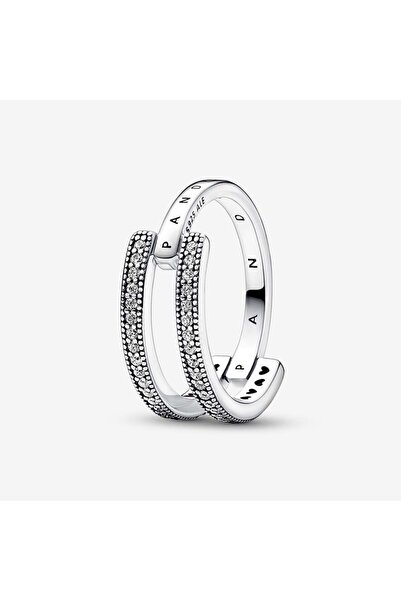 PandoraStore Signature Logo & Pavé Double Circle Ring