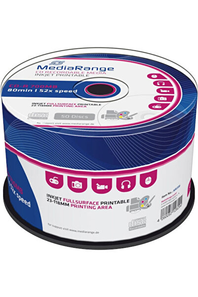 MediaRange Εγγράψιμο CD-R 52x 700MB Κουτί 50 τεμαχίων 50 τεμάχια Κωδικός: MR208