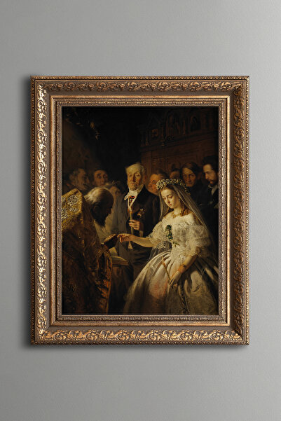 epiqart Unequal Marriage - Vintage Patterned Painting - Thick Model