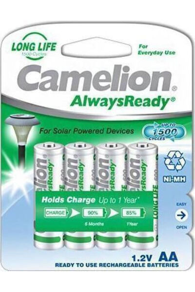 CAMELİON AlwaysReady Επαναφορτιζόμενη Μπαταρία AA Ni-MH 600mAh 1.2V 4 τεμάχια