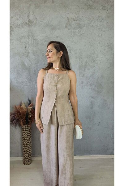 Butik İP ASKILI YELEK PANTOLON TAKIM
