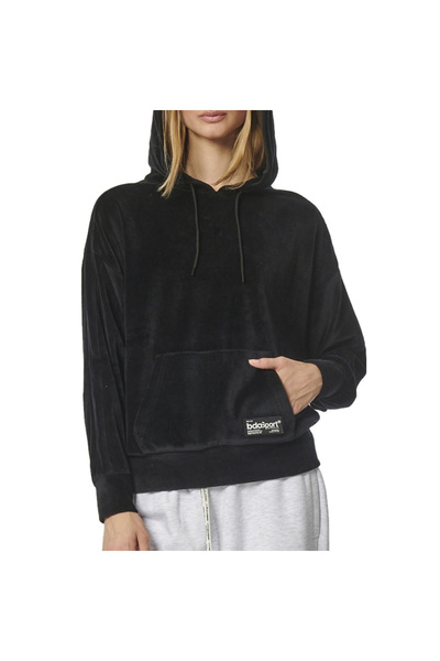 Body Action Γυναικείο Βελουτέ Φούτερ με Κουκούλα Oversized 061322