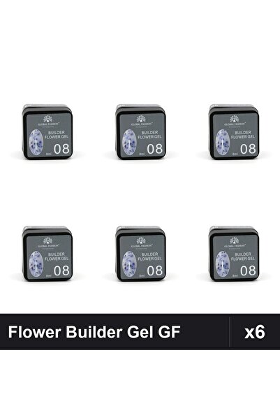 global fashion Set 6 Flower Builder Gel 8ml Nr.08 Constructie Unghii UV