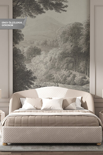 dreamwall Geometrik Ahşap Çerçeveli Bambu ve Tablo Desenli Tek Parça Tekstil ...