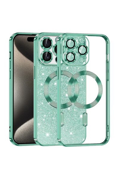 Techsuit Husa pentru iPhone 15 Pro Max, Luxury Glitter MagSafe, protectie ant...