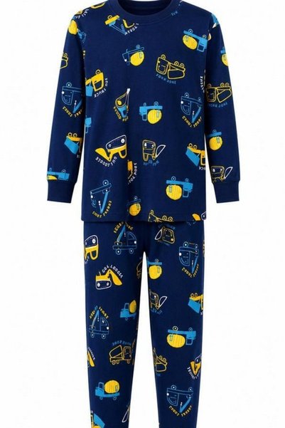 Zaziko Kids Boy's Cotton Patterned Pajama Set Tkm1019