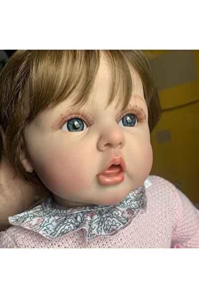 LunaDefano 60 cm Reborn Bebek Vinil Uzuvlu Kumaş Gövdeli Gerçekçi Bebek Seti