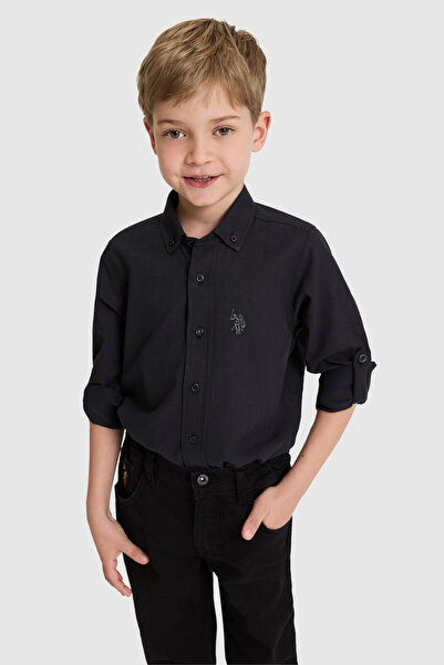 U.S. Polo Assn. Erkek Çocuk Siyah Uzun Kollu Basic Gömlek 50324683-VR046