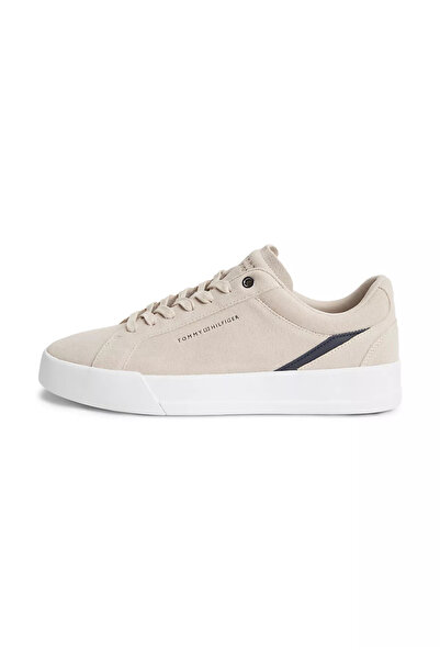 Tommy Hilfiger Men's Monogram Logo Patterned Low-Top Comfortable Sole Beige S...