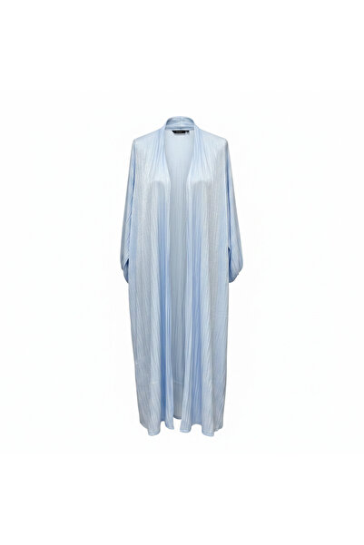 Generic Tris BOUTIQUE Women's Light Blue Pleated Long Kimono Robe
