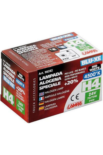 Lampa Λάμπες Αυτοκινήτου Blu-Xe H4 Αλογόνου 4500K Λευκό 24V 75W 1 τεμάχιο