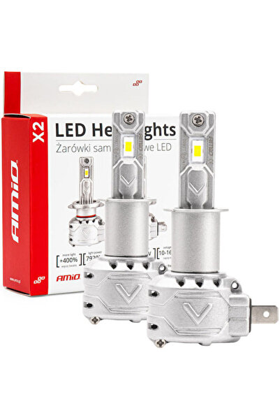 AMIO Lamps Car H3 Canbus LED 6500K Cold White 12V 72W 2pcs