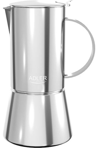 adler Καφετιέρα εσπρέσο για εστίες, για 6 φλιτζάνια, ανοξείδωτη, καφέ