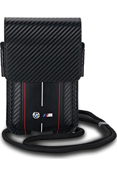 BMW Bmpsp15xmscakr Τσάντα-Πορτοφόλι Μαύρο με Κόκκινες Ρίγες Ανθρακί