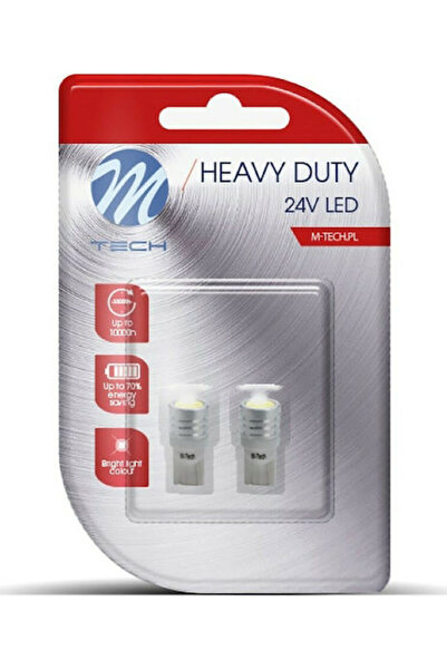 M-TECH Λάμπες Αυτοκινήτου & Μοτοσικλέτας T10 LED 24V 1W 2 τεμάχια
