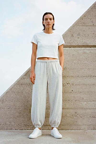 BARRELS AND OIL Women's Balloon Modal Jogger Sweatpants - Snow Melange