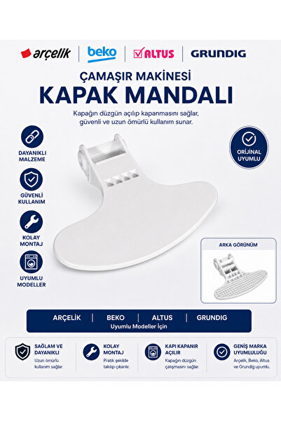 ÖZ BEYAZ EŞYA Beko D2 8101 E Çamaşır Makinesi Kapak Mandalı Kapı Tutamak