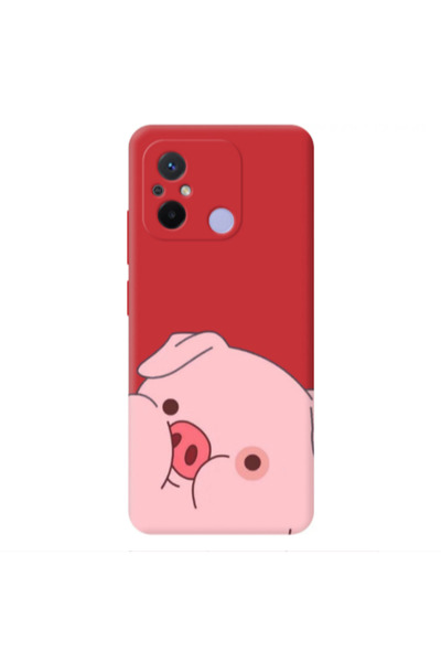 Other Xiaomi Redmi 12C Piggy 2 Red Colored Silicone TPU Θήκη