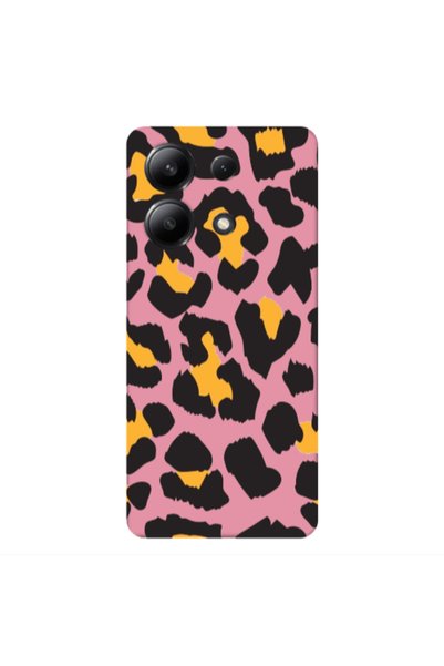 Other Xiaomi Redmi Note 13 4G Yellow leopard Pink Colored Silicone TPU Θήκη