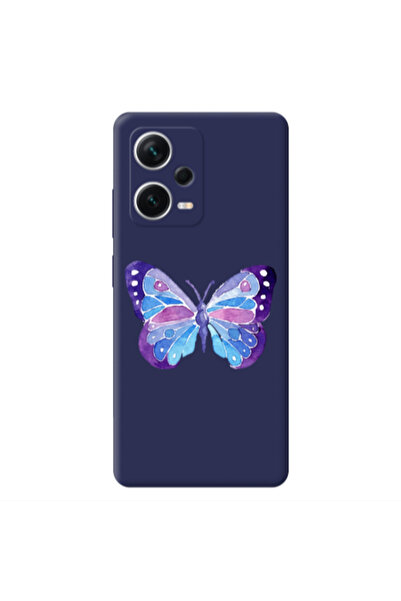Other Xiaomi Poco X5 Big Butterfly Dark blue Colored Silicone TPU Θήκη