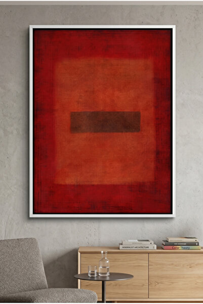 Jasmine Art Abstract Red Color Field Geometric Wall Art | Framed Canvas Print...