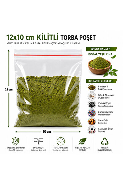 Genel Markalar 12x10 cm Şeffaf Kilitli Torba Poşet (100 Adet) - Ziplock Kilit...