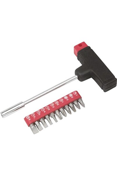 OEM Απλό κατσαβίδι τύπου Τ, Σετ άνω-κάτω + μύτες Meister 140mm, 12 τεμάχια
