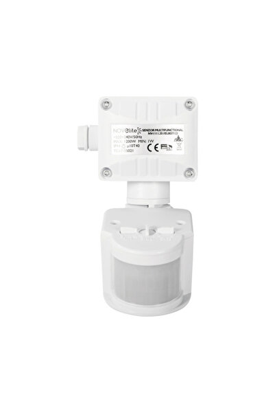OEM Senzor de mișcare Novelite 180° 1200W, cu braț, pentru exterior IP44, alb