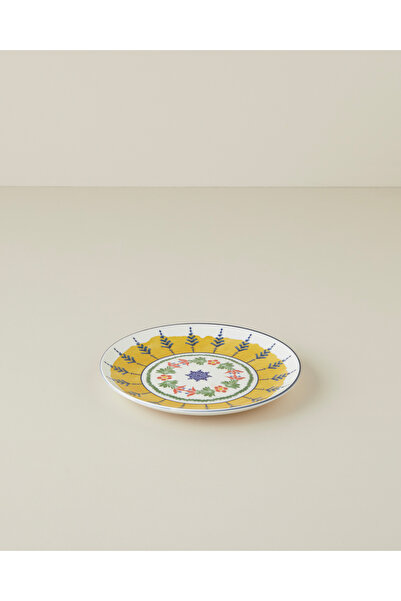 English Home Talavera Glow Porselen Pasta Tabağı 21 cm Beyaz - Lacivert