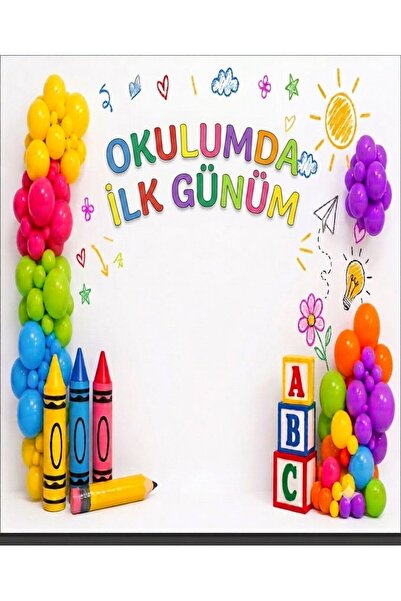 PROMISEBACKDROP2 150X200 cm,Okulumda İlk Günüm, Okul Etkinlik Kumaş Fon