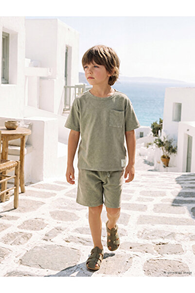LC Waikiki Vizyon New Season Printed Boys' T-Shirt and Shorts Set