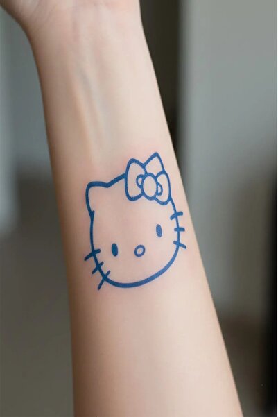 medink tattoo 1 Ay Kalıcı 24 Saat Sonra Kararan Hello kitty Mınımal model geç...
