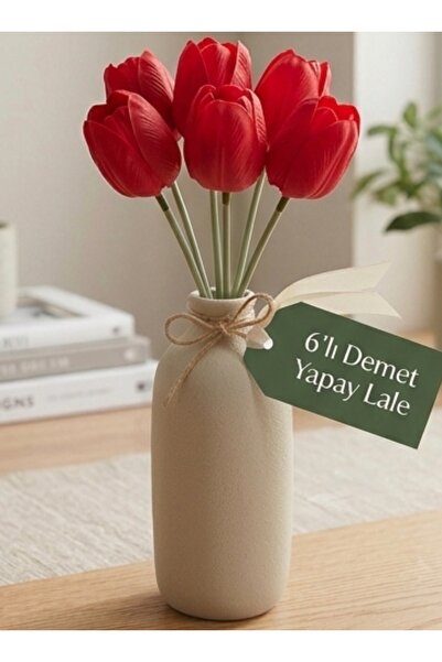 Lilac Home Yapay Çiçek Tek Dal Kırmızı Lale